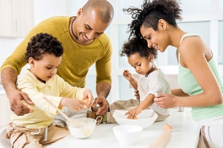 Happy Family Baking in the Kitchen Happy Family Baking in the Kitchen