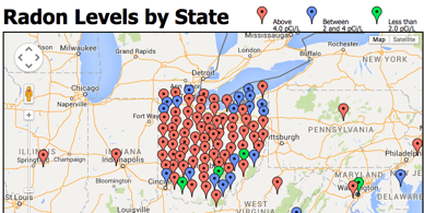 Map of Radon Levels in Ohio Map of Radon Levels in Ohio