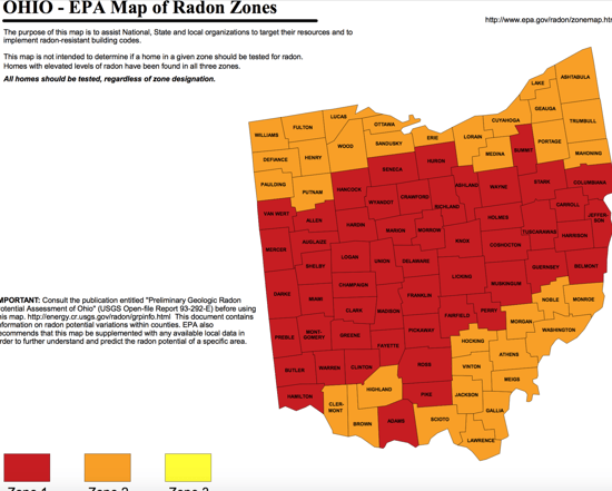 Radon Testing Levels Alliance Ohio