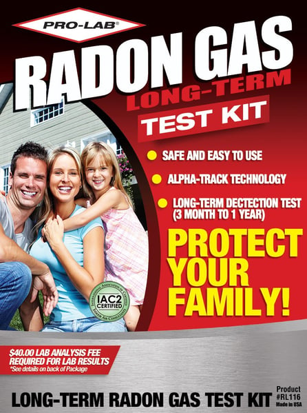 pro-lab long-term radon gas kit